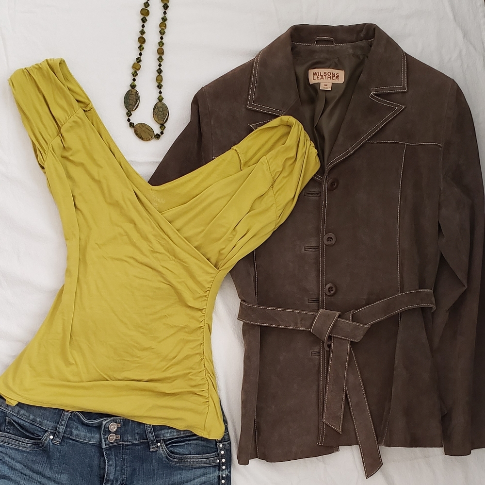 WHBM XS Olive green Crisscross Tank
